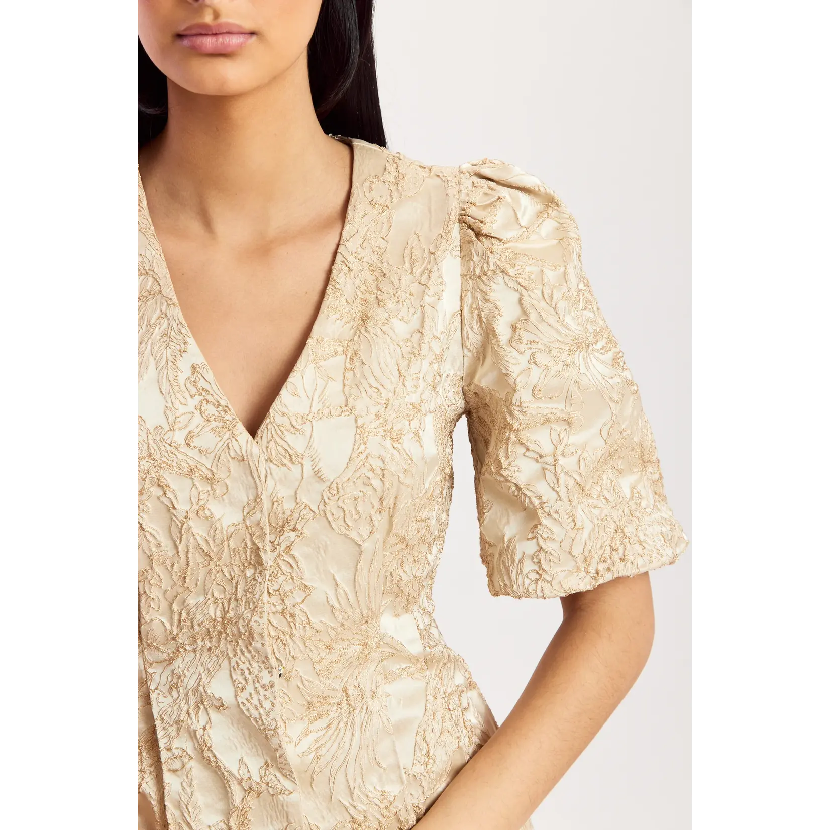 Dry Lake Dry Lake - Rome By Night Mini Jurk - Goud
