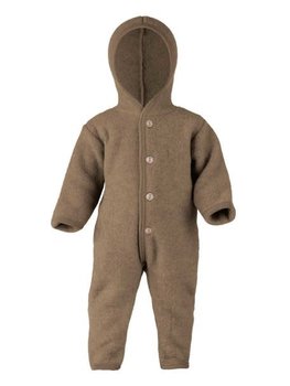 Engel natur Hooded overall with buttons walnut melange