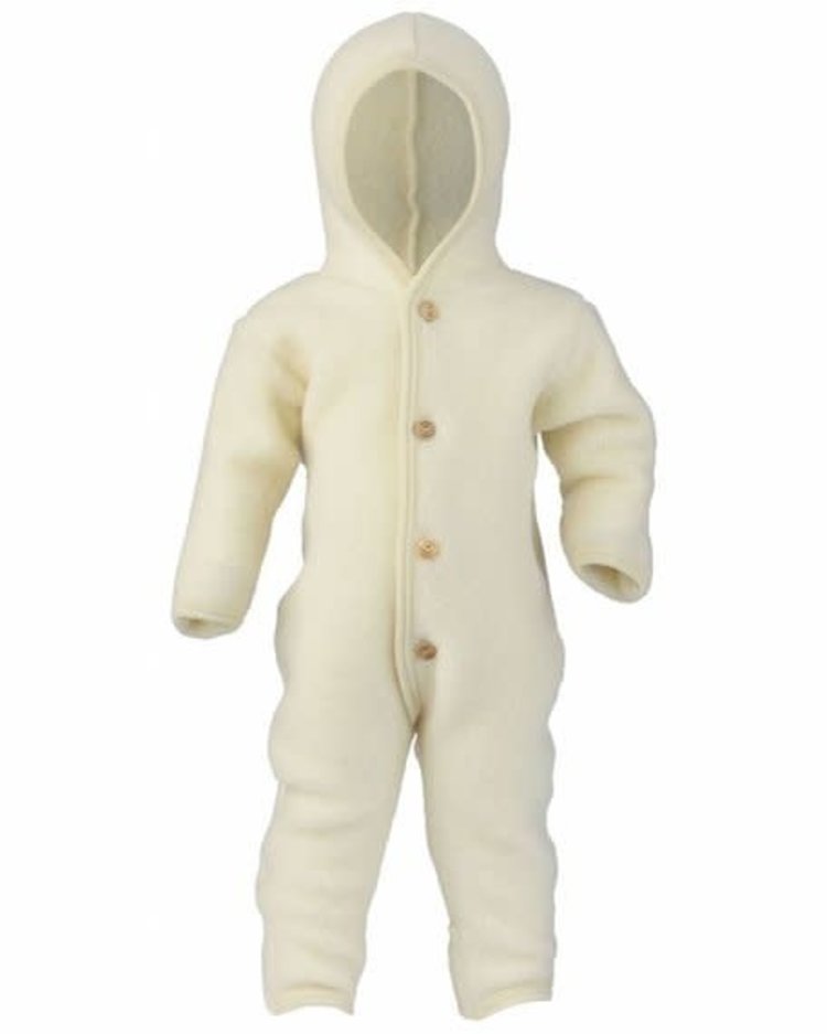 Engel natur Hooded overall with buttons natural