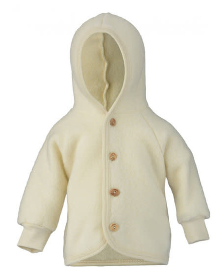 Engel natur Hooded jacket with wooden buttons natural