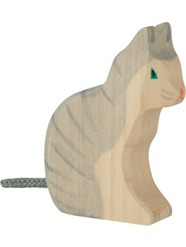 Holztiger KAT zittend 7x2x8cm