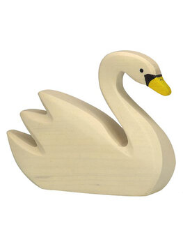 Holztiger ZWAAN zwemmend 11x2x7cm,