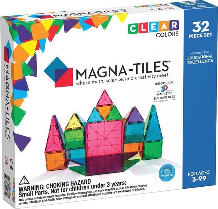 MagnaTiles MagnaTiles Clear Color  32 stuks