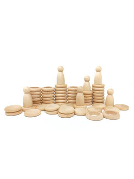 Grapat 15-102-C - Nins, anillas y monedas (madera natural) Nins, Rings & Coins (Natural wood)