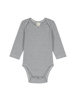 Gray Label Gray Label -Baby L/S Onesie GOTS  - blue grey cream