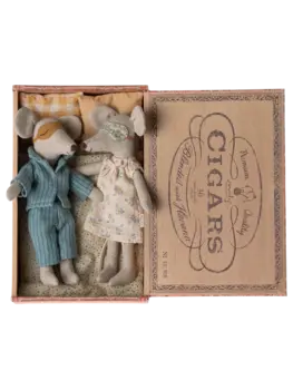 Maileg Maileg -Mum and dad mice in cigarbox