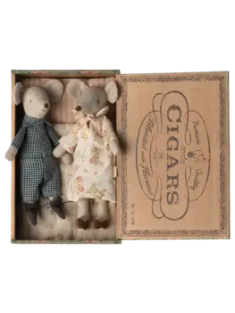 Maileg Maileg -Grandma and Grandpa mice in cigarbox