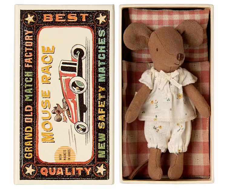 Maileg 17-4200-00 -Big sister mouse in matchbox