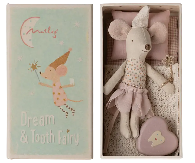 Maileg 17-5107-00 Tooth fairy mouse, Little sister in matchbox