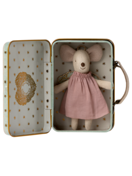 Maileg 17-2700-00 Angel mouse in suitcase, Little sister