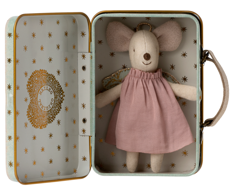 Maileg 17-2700-00 Angel mouse in suitcase, Little sister