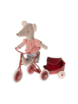 Maileg 17-4205-00 Tricycle mouse, Big sister - Red