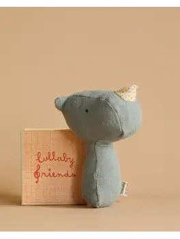 Maileg 16-4702-01 Lullaby friends, Rhino rattle - Dusty blue