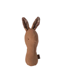 Maileg 16-4704-01 Lullaby friends, Bunny rattle - Chocolate