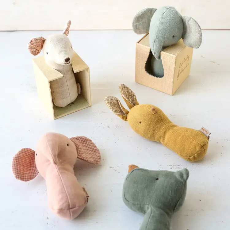 Maileg 16-4705-00 Lullaby friends, Mouse rattle - Nature