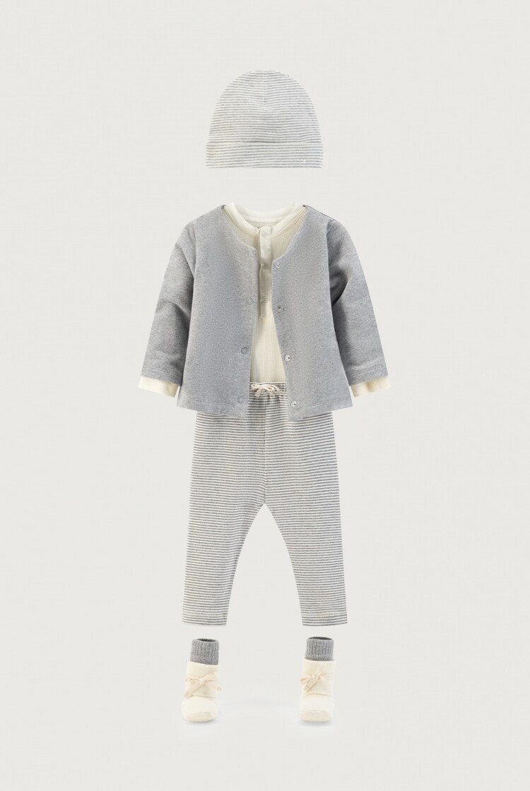 Gray Label Gray Label - Baby Leggings GOTS - grey melange cream