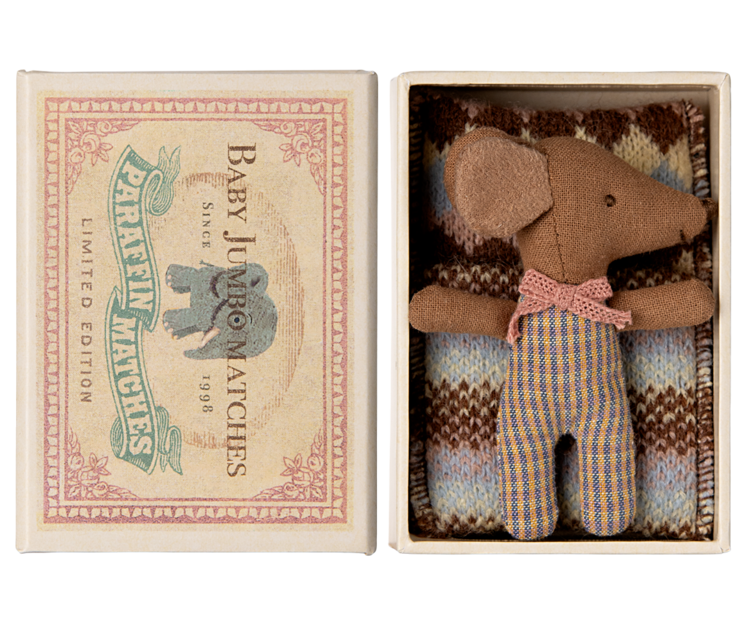 Maileg Maileg -Sleepy wakey baby mouse in matchbox - Rose