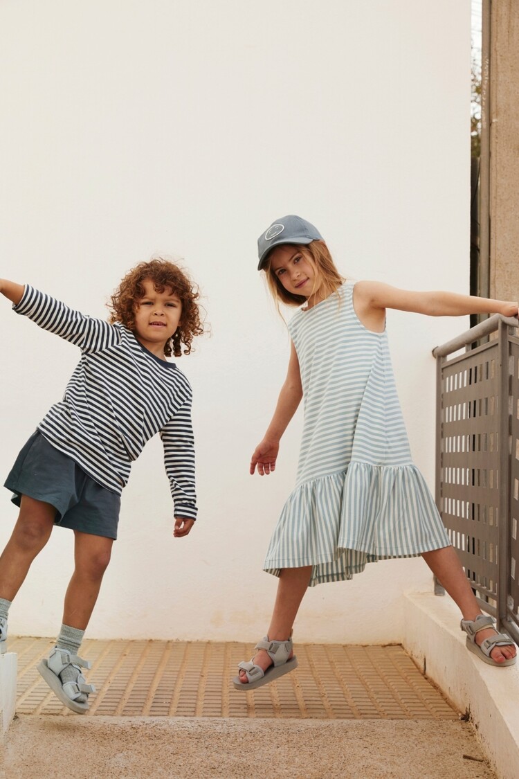 Gray Label Gray Label - L/S Tee GOTS | - Blue-Cream