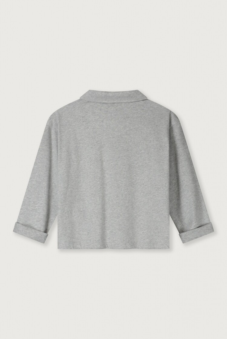 Gray Label Gray Label -L/S Polo Shirt GOTS- Grey Melange