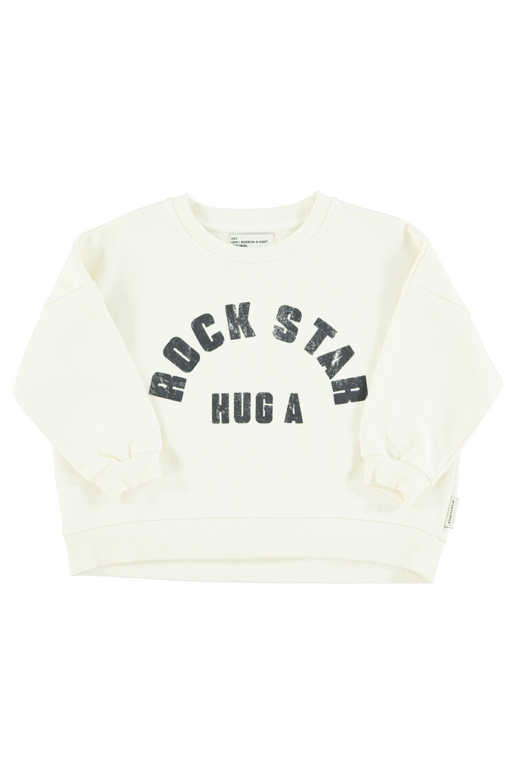 Piupiuchick Piupiuchick-Sweatshirt | Ecru w/ "rock stars"