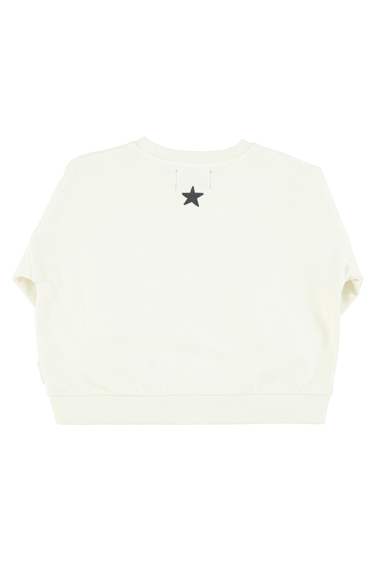Piupiuchick Piupiuchick-Sweatshirt | Ecru w/ "rock stars"