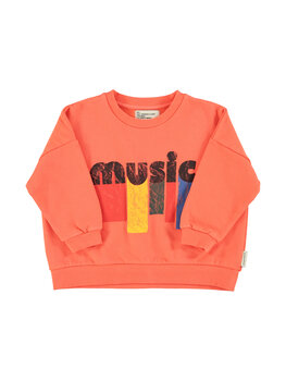 Piupiuchick Piupiuchick-Sweatshirt | Orange w/ "music" print