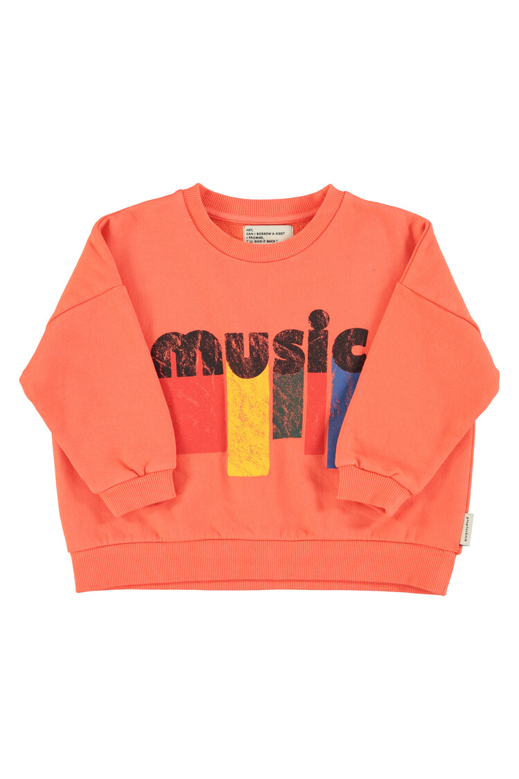 Piupiuchick Piupiuchick-Sweatshirt | Orange w/ "music" print