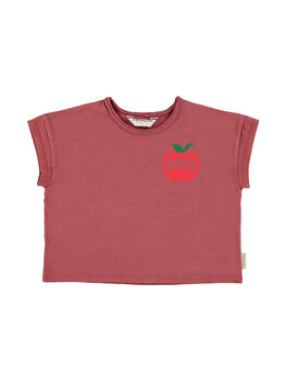 Piupiuchick Piupiuchick-T'shirt | Bordeaux w/ apple print