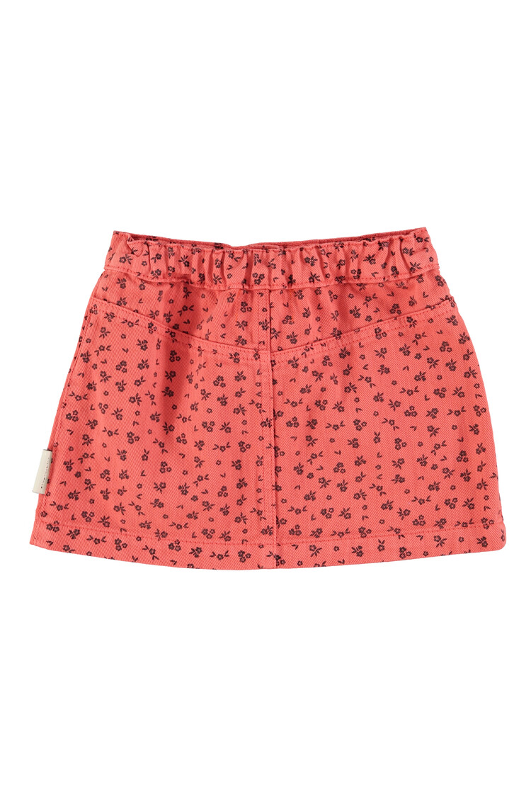 Piupiuchick Piupiuchick-Short skirt | Raspberry w/ black flowers