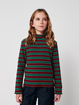 Bobo Choses Bobo Choses -Multicolor Stripes turtle neck T-shirt
