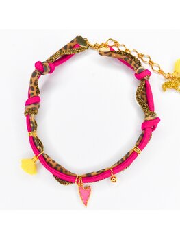 Feestbeest -  Ibiza korte ketting fel roze