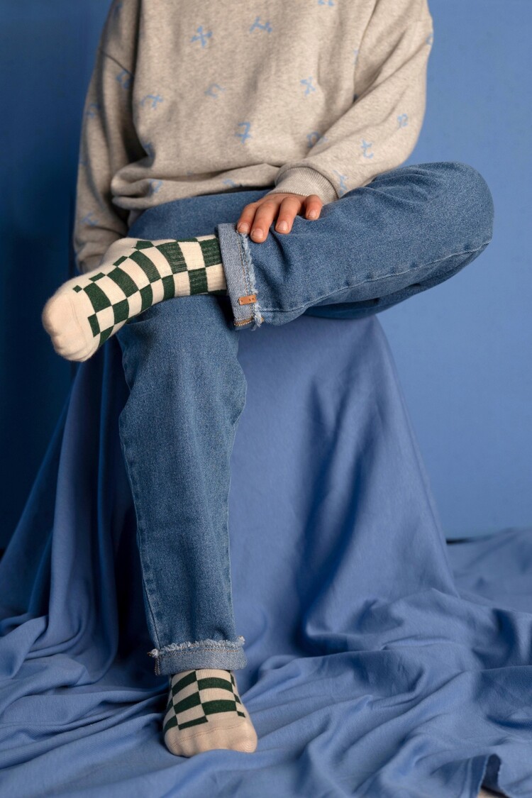 Nixnut Nixnut - Checkered Socks Snow