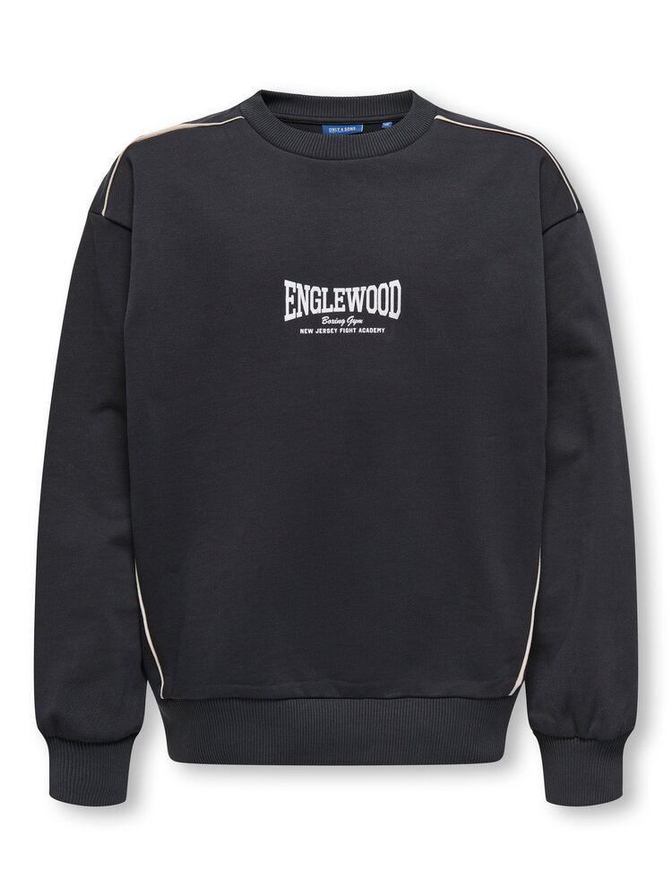 Only & Sons Only&Sons -OSJJET L/S PIPING CREW-Jet Black