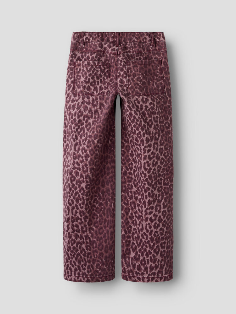 Name it Name it - NKFROSE WIDE LEO TWILL PANTS- Burgundy
