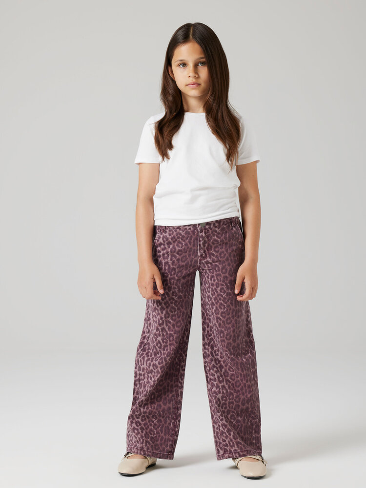 Name it Name it - NKFROSE WIDE LEO TWILL PANTS- Burgundy