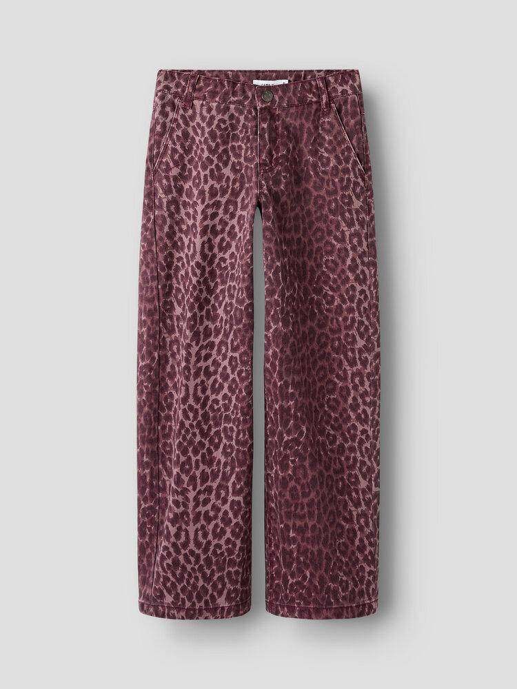 Name it Name it - NKFROSE WIDE LEO TWILL PANTS- Burgundy