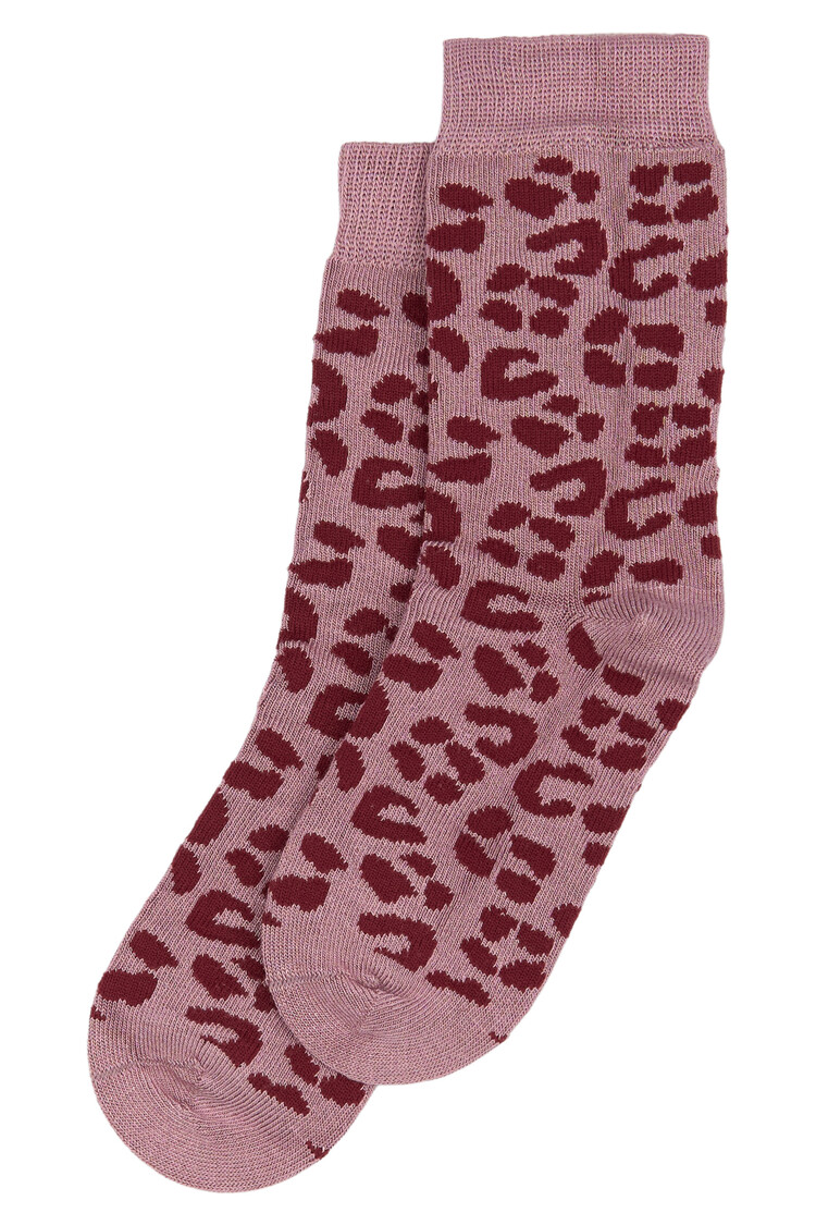 Minipop MiniPop- Bamboo Wild Socks-Pink Leo