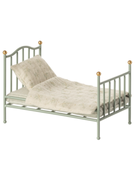 Maileg 11-5139-00 Vintage single bed, Mouse - Mint