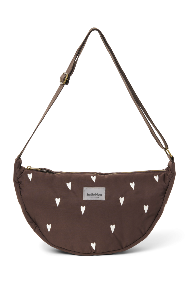Studio Noos Puffy Adult Fanny Pack-Brown Hearts