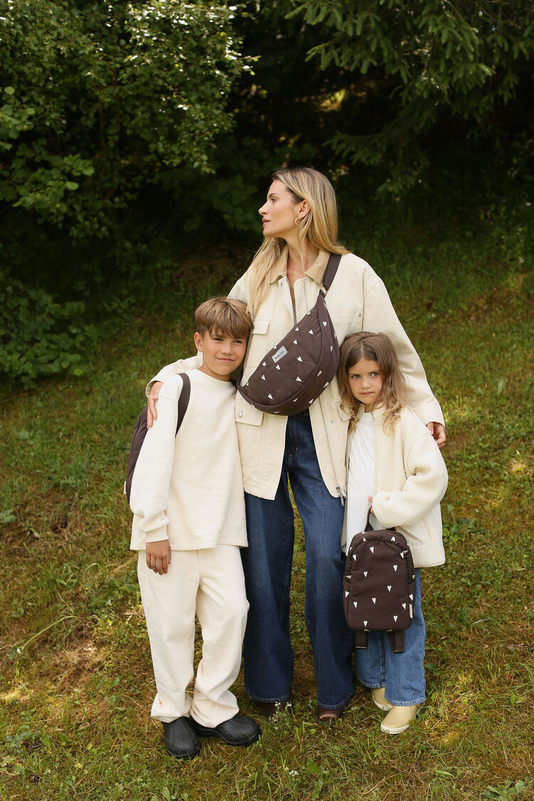 Studio Noos Puffy Adult Fanny Pack-Brown Hearts