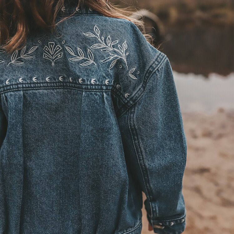 Your Wishes Ethnic Flower | Denim Jacket