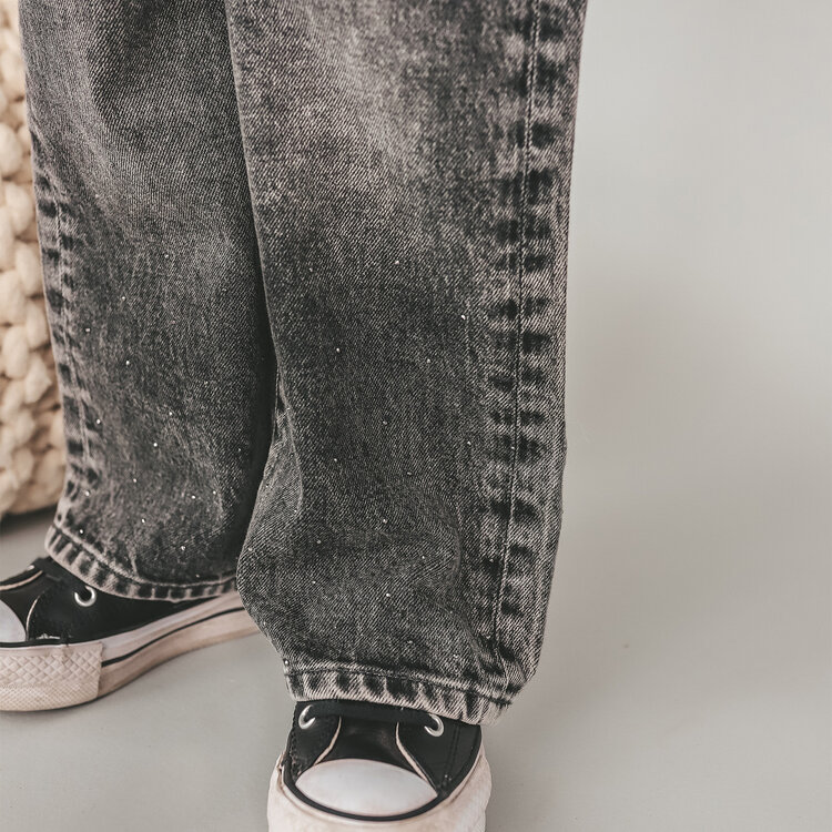 Your Wishes Stretch Denim | Wide Leg Glitter Jeans