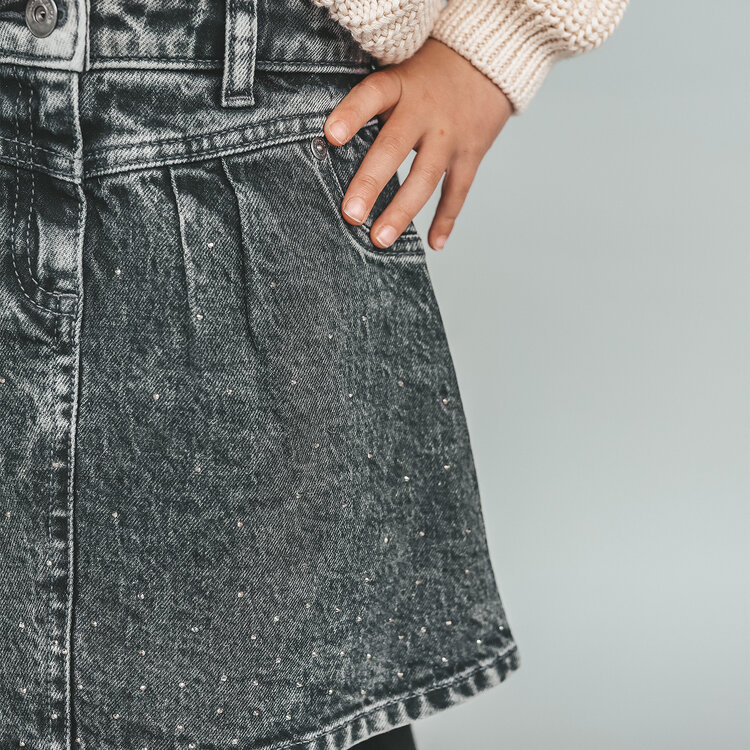 Your Wishes Stretch Denim | Glitter Skirt
