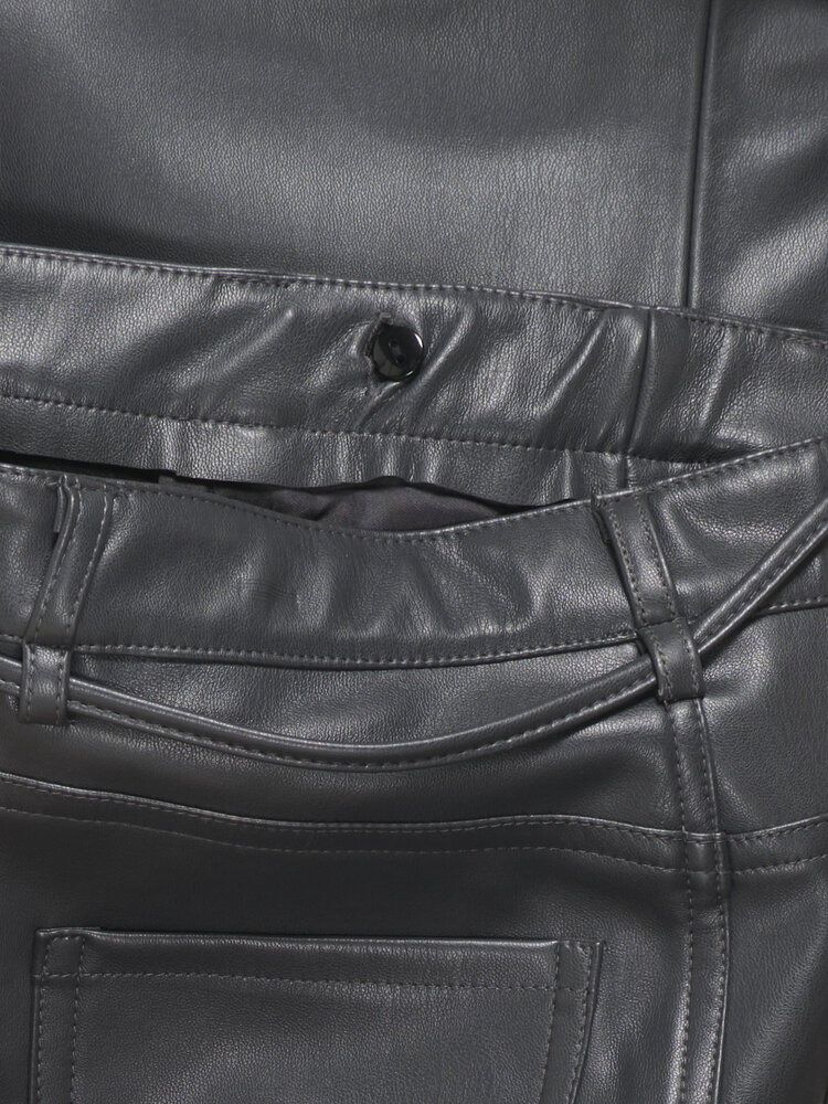 Only Only- Gianna Faux Leath - Grey Pearl