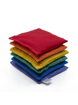 Little Botanic Sensorische pittenzakjes - Regenboog - 6 stuks