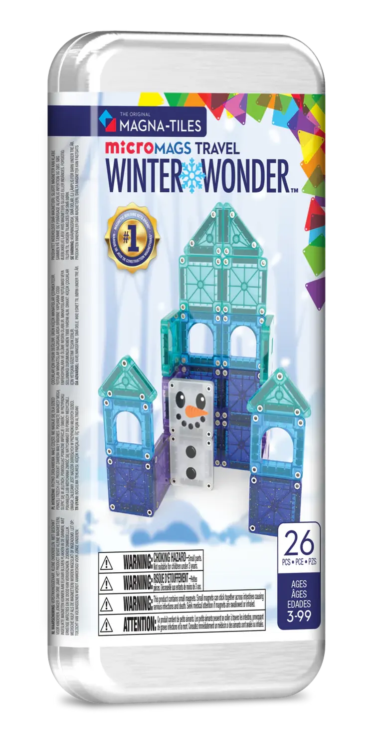 MagnaTiles Micro Mags Winter Wonder Travel Set 26 stuks