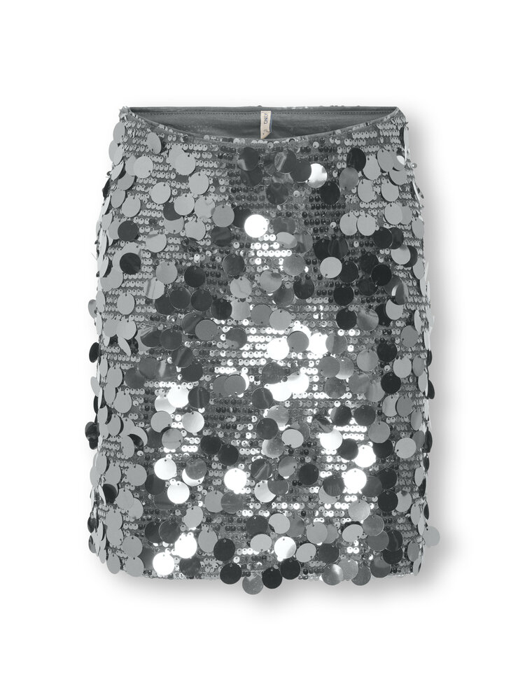 Only Jadel Sequins Skirt -Silver