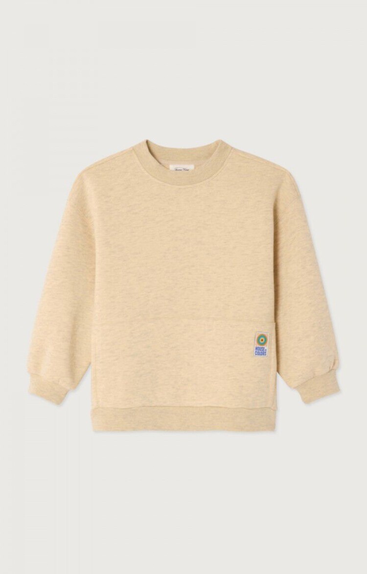 American Vintage Sweater Baptown- Cream/Grijs