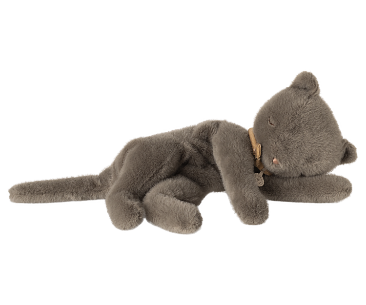 Maileg 16-5996-01 Sleeping kitten plush, Medium - Grey