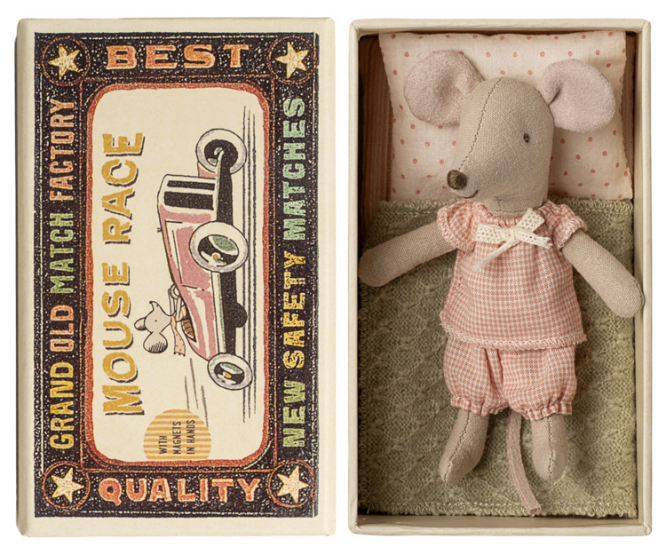 Maileg 17-5109-00 Little sister mouse in matchbox